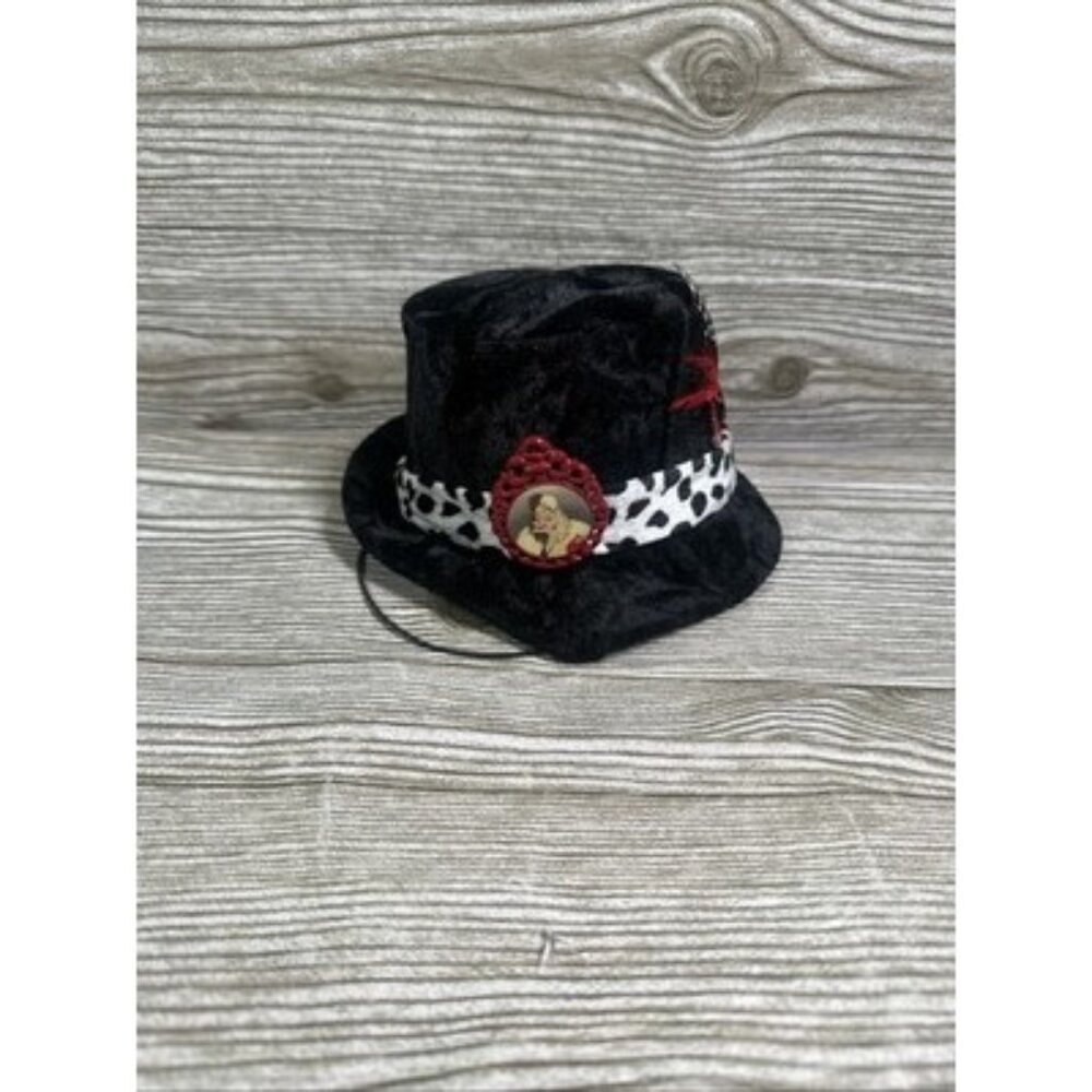 Disney Parks 101 Dalmatians Cruella DeVIL Black Mini Top Hat Halloween Costume